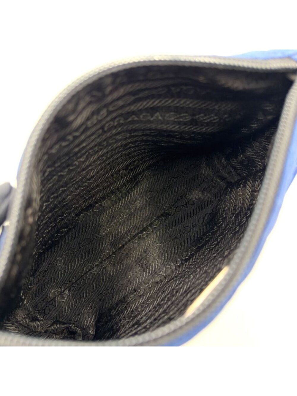 Prada Quilted Nylon Blue Pouch Silver - Picture 8 of 10